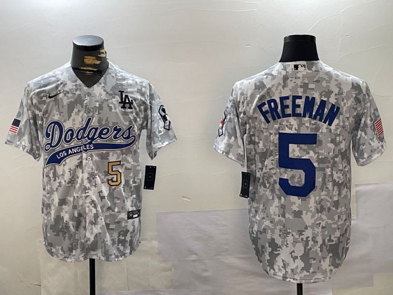 Men Los Angeles Dodgers #5 Freeman Camo Joint Name 2024 Nike MLB Jersey style 2->los angeles dodgers->MLB Jersey